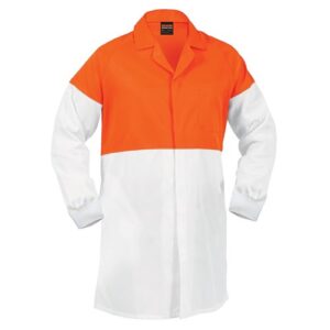 Dustcoat Workzone Lightweight Polycotton Food Industry White/Orange