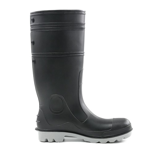 INCA PVC/Nitrile Safety Gumboot Black/Grey