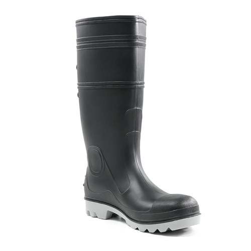 INCA PVC/Nitrile Safety Gumboot Black/Grey