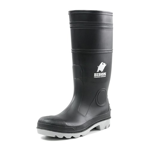 INCA PVC/Nitrile Safety Gumboot Black/Grey