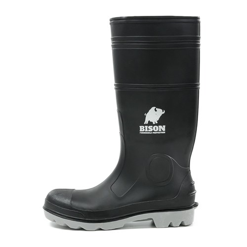 INCA PVC/Nitrile Safety Gumboot Black/Grey