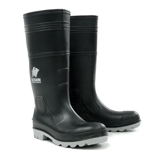 INCA PVC/Nitrile Safety Gumboot Black/Grey