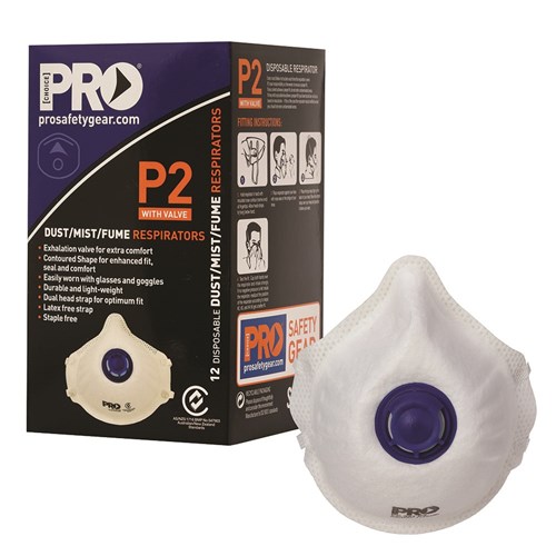 Dust Masks P2+Valve-Box 12