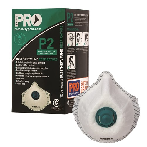 Dust Masks P2+Valve+Carbon / 12 Pack