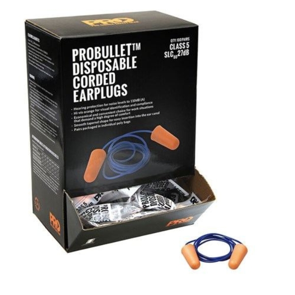 Probullet Disposable Earplugs Corded