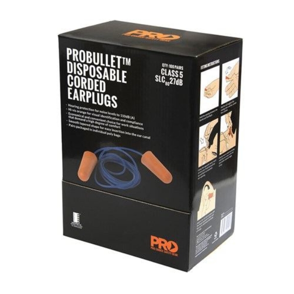 Probullet Disposable Earplugs Corded