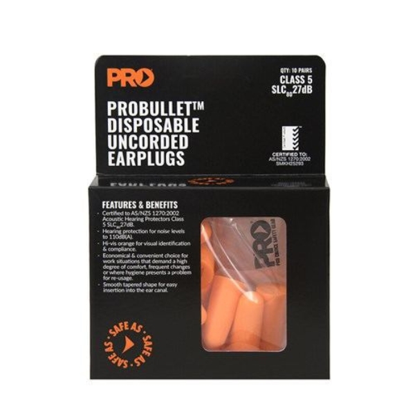 Probullet Disposable Uncorded Earplugs 10 Pack