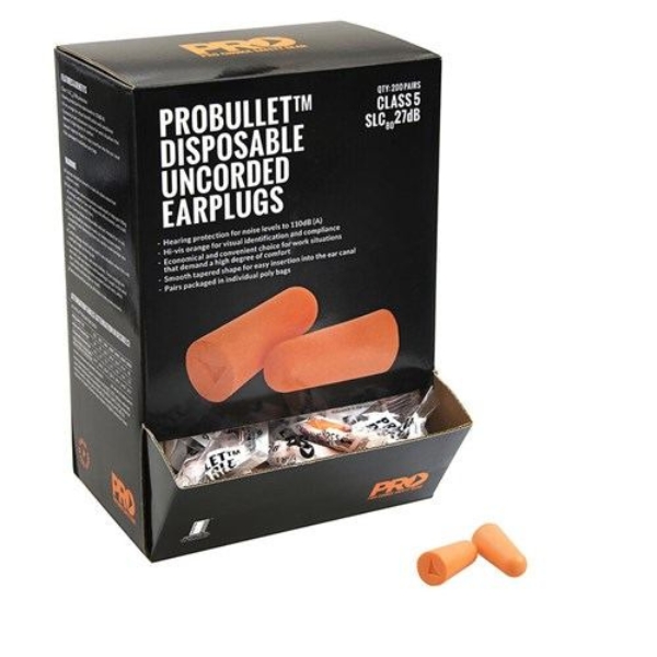 Probullet Disposable Earplugs Uncorded