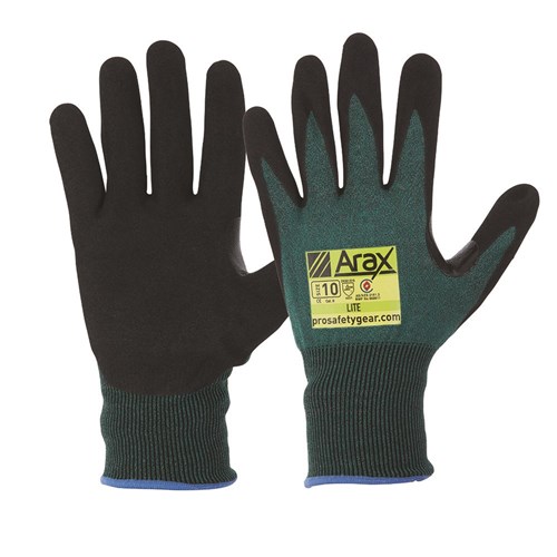 Arax Green Nitrile/Sand Dip Palm/Cut Level C