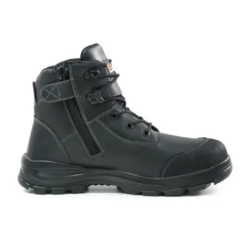 Tor Zip Side Lace Up Safety Boot Black