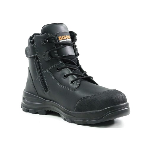 Tor Zip Side Lace Up Safety Boot Black