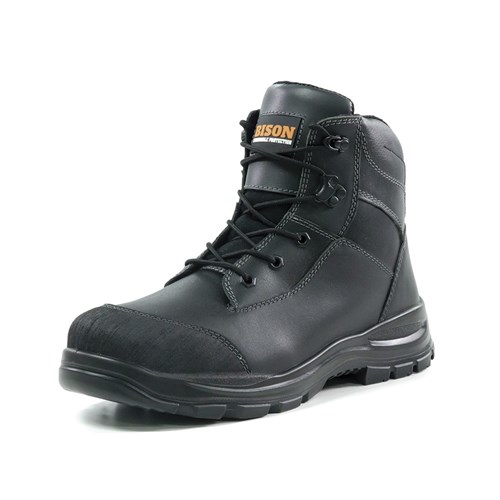 Tor Zip Side Lace Up Safety Boot Black