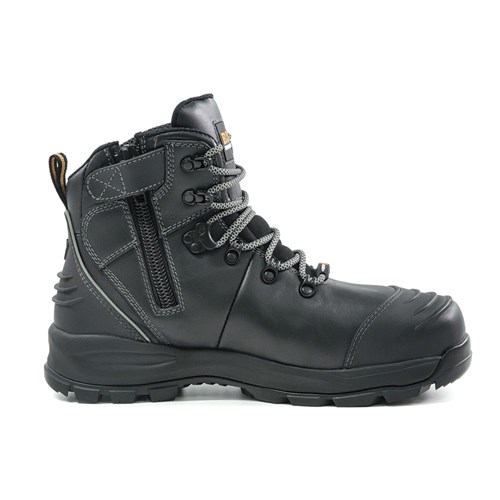 XT Zip Side Lace Up Safety Boot Black