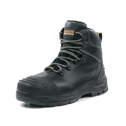 XT Zip Side Lace Up Safety Boot Black