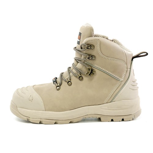 XT Zip Side Lace Up Safety Boot Stone