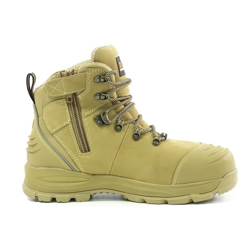 XT Zip Side Lace Up Safety Boot Wheat