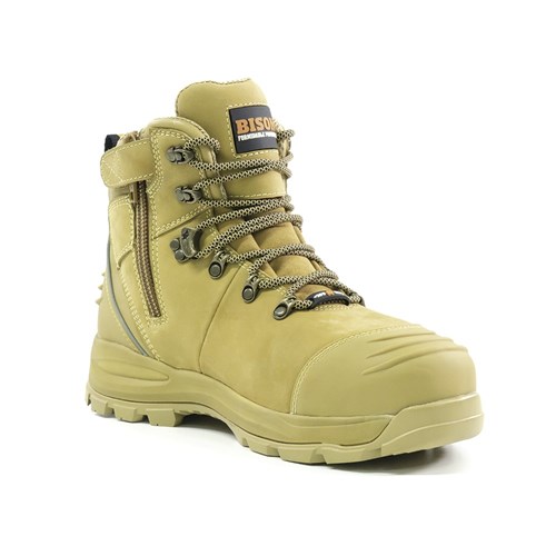 XT Zip Side Lace Up Safety Boot Wheat