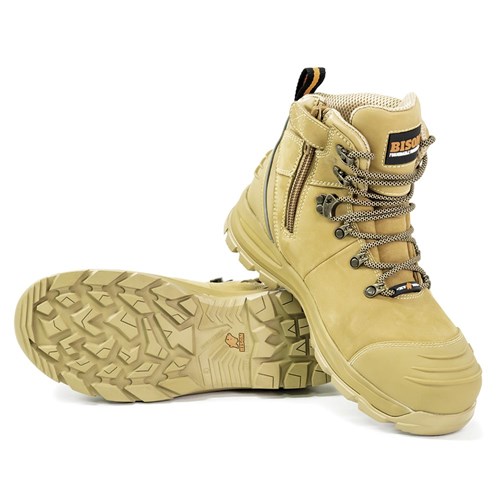 XT Zip Side Lace Up Safety Boot Wheat