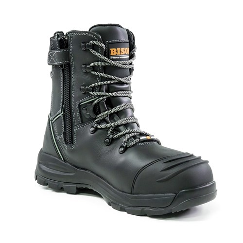 XT High Leg Zip Side Lace Up Safety Boot Black