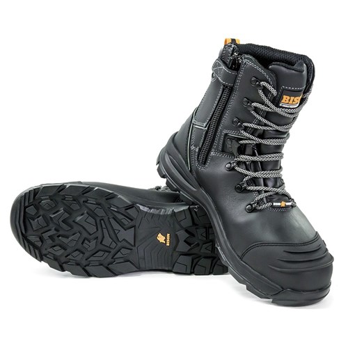 XT High Leg Zip Side Lace Up Safety Boot Black