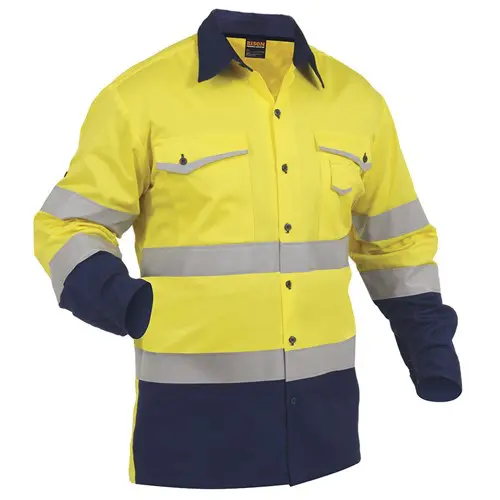 Shirt Day/Night X-Back Cotton Yellow/Navy