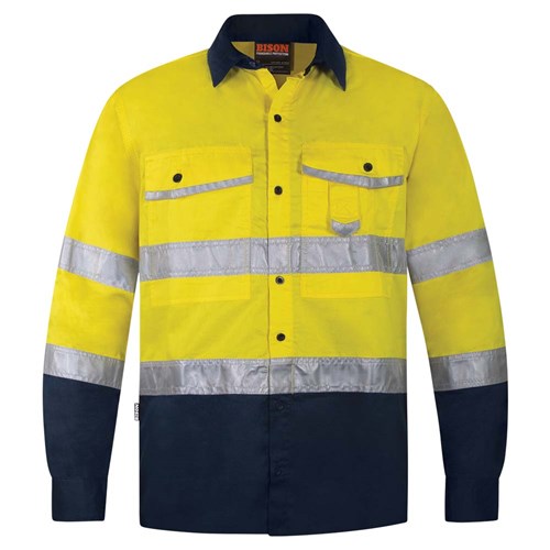 Shirt Day/Night Lightweight Cotton Yellow/Navy (SNBCOLW)