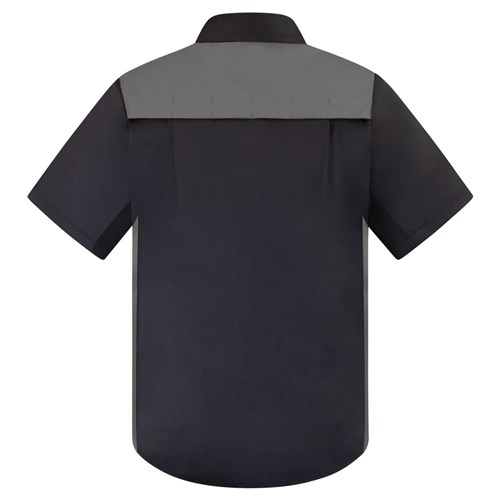 Shirt Polycotton Contrast Black/Grey