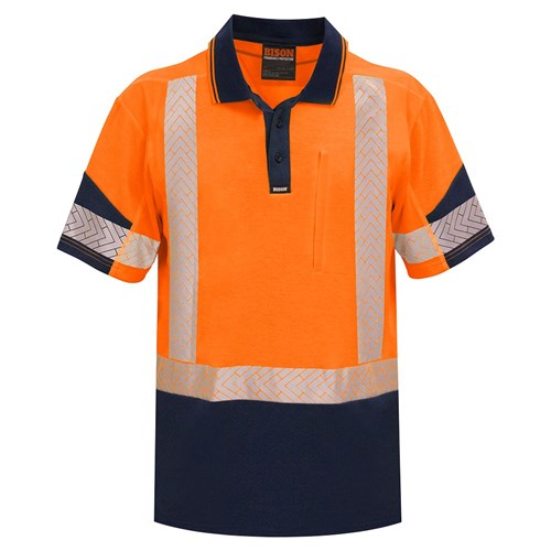 Polo Day/Night Quick-Dry Cotton Backed Orange/Navy