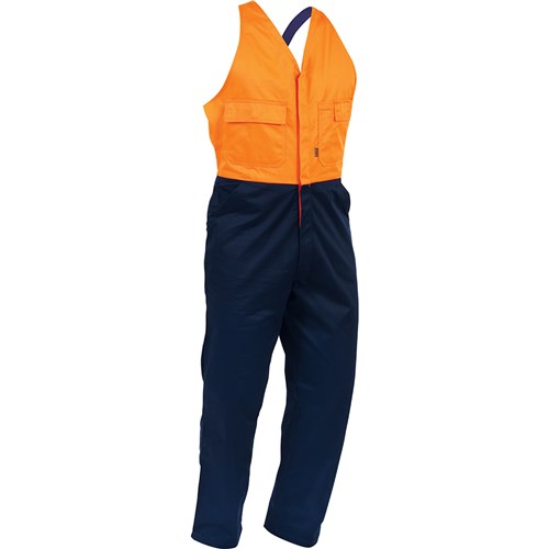 Overall Workzone Easy Action Polycotton Zip Orange/Navy (EDZPC)