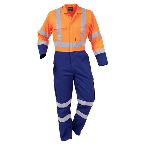 Overall Workzone Day/Night Polycotton Zip Royal Blue/Orange (TTPPCLT)