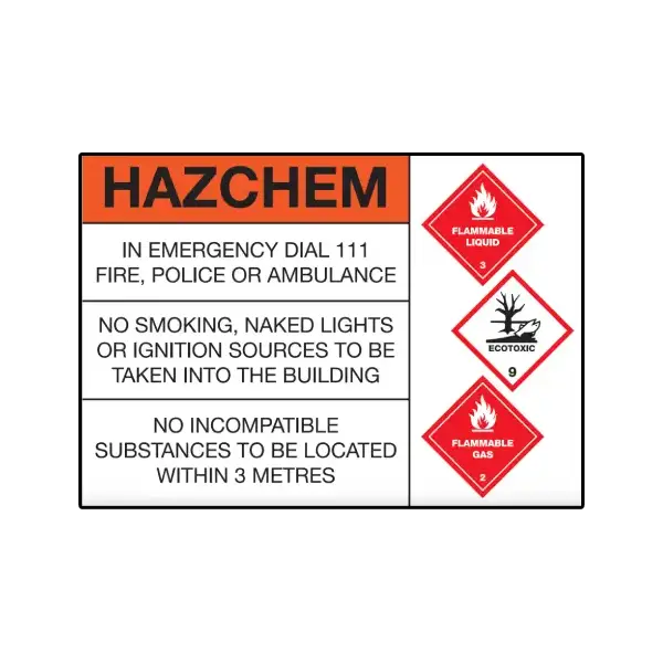 HAZCHEM SIGN-CLASS 2,3 & ECOTOXIC