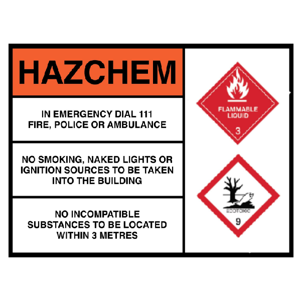 HAZCHEM SIGN-CLASS 3 & ECOTOXIC