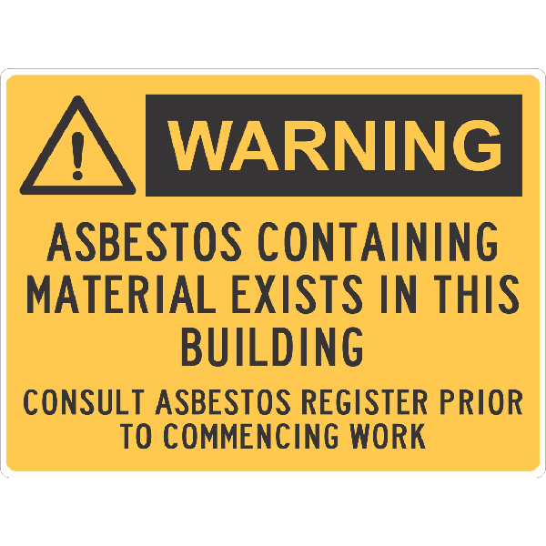 Asbestos Containing Material In This Building Sign