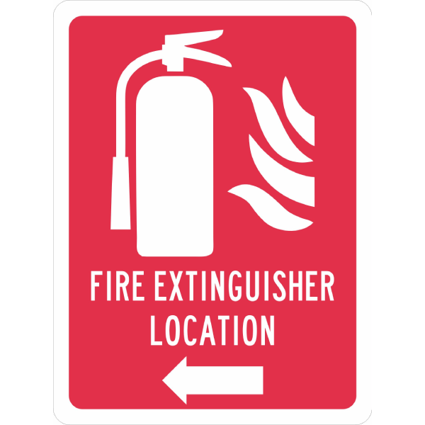 Fire Extinguisher Location Left Sign