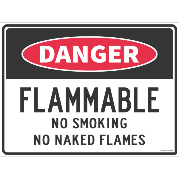 Flammable No Smoking Sign