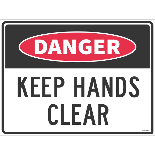 Keep Hands Clear Sign