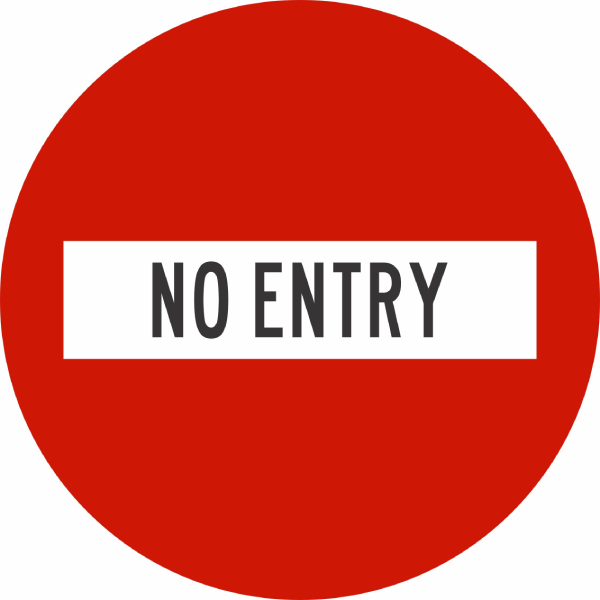 NO ENTRY SIGN-RED