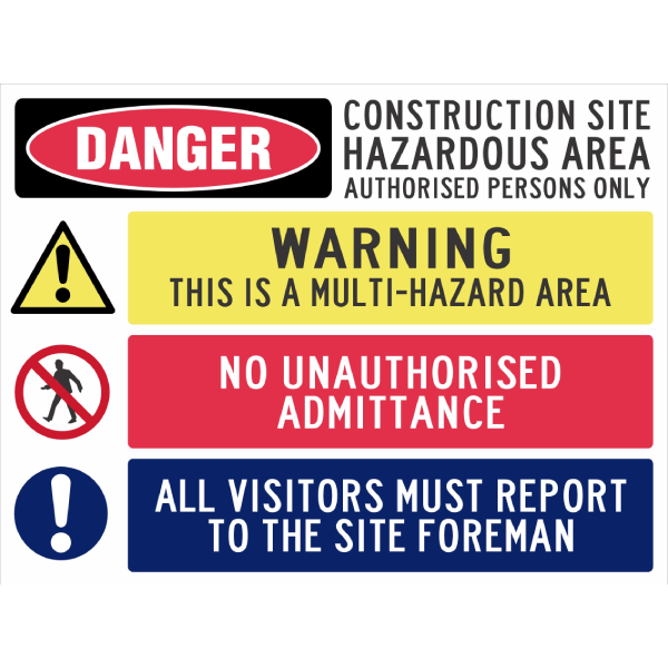 Construction Site 3 Points Sign