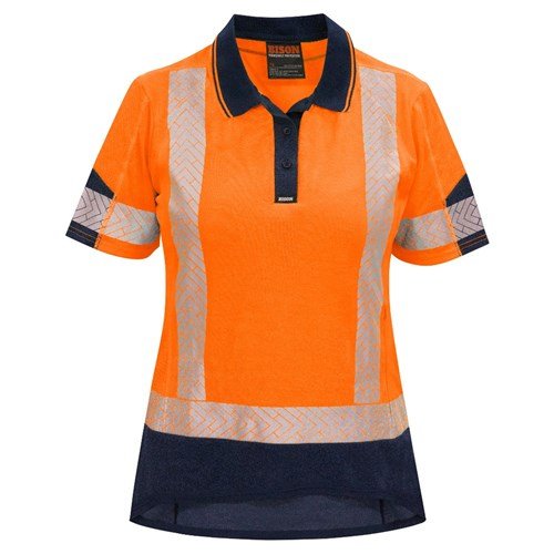 Polo Women's Day/Night Quick-Dry Cotton Backed Orange/Navy