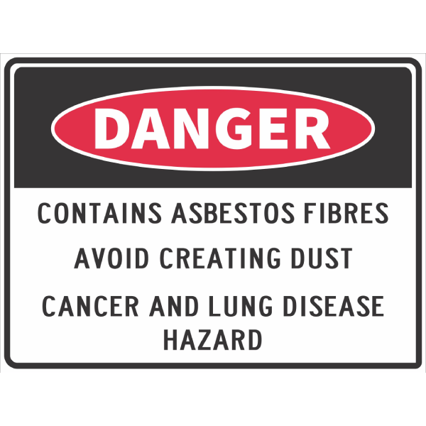 Contains Asbestos Fibres Sign