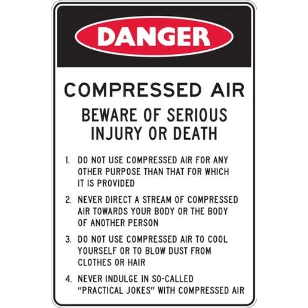 Compressed Air Danger Sign