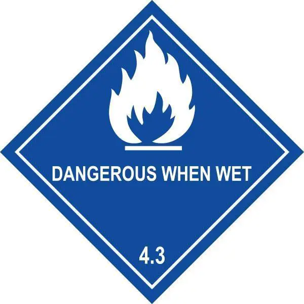 DG Diamond – Class 4.3 Dangerous When Wet (UN)