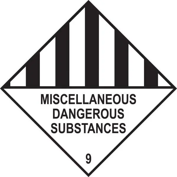 DG Diamond – Class 9 Miscellaneous Dangerous Goods