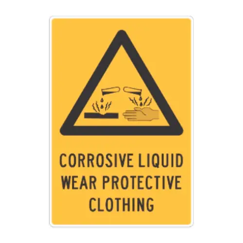 Corrosive Liquid Wear Protective Clothing Sign