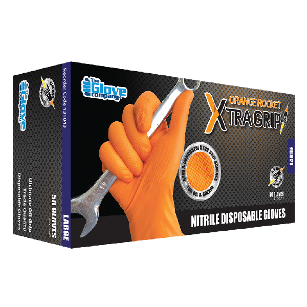 Orange Rocket Xtra Grip® Nitrile Gloves (Box)