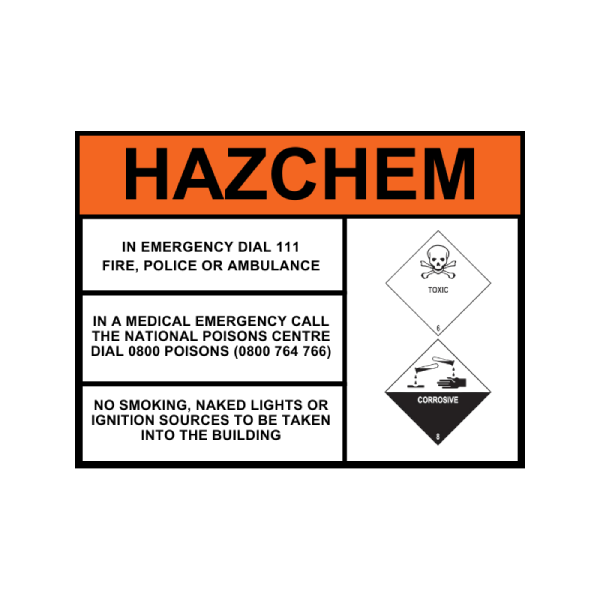 Hazchem Sign-CORROSIVE & TOXIC