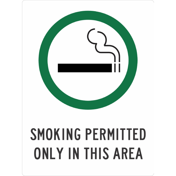 Smoking Permitted Only In This Area Sign