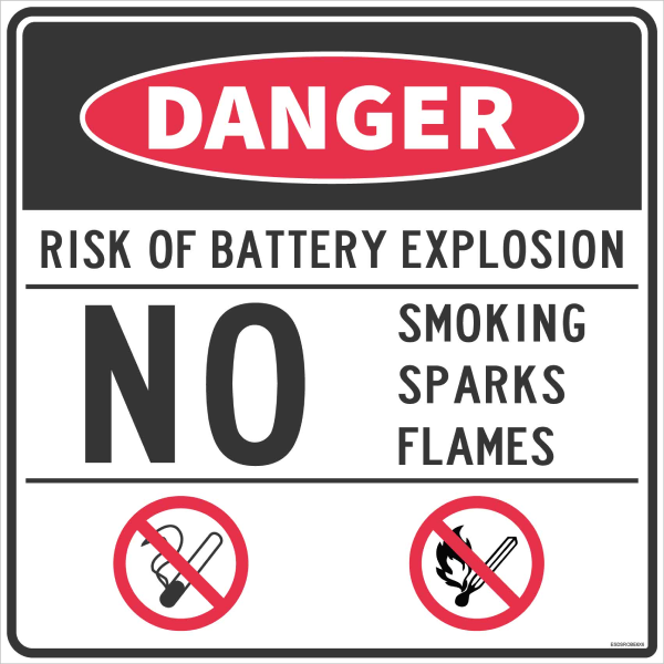 Risk Of Battery Explosion Sign