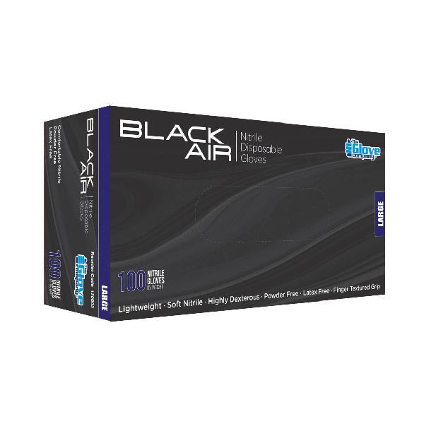 Black Air Nitrile Gloves (Carton)