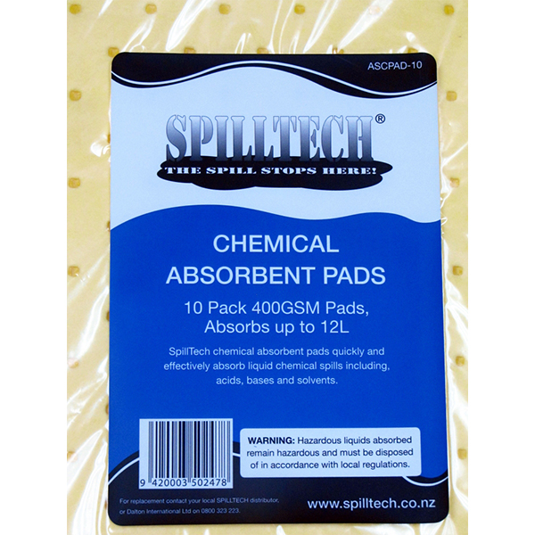 SpillTech® Chemical Pads - 400GSM - 10 Pack